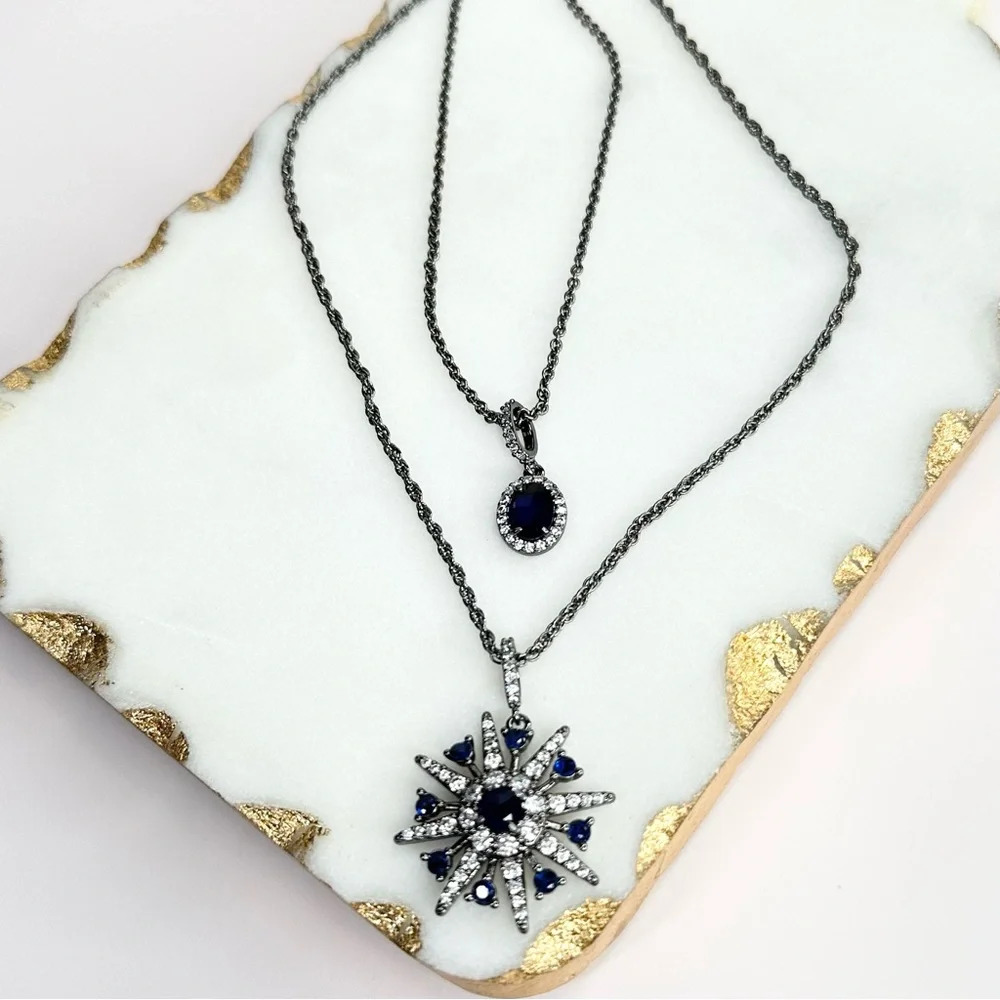 Bomb Party Reign Villain Collection A Queen's Pendant RBP7650 Sapphire Blue NWT